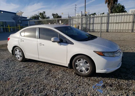 2012 Honda Civic Hybrid из США, поврежденный, VIN JHMFB4F23CS010498